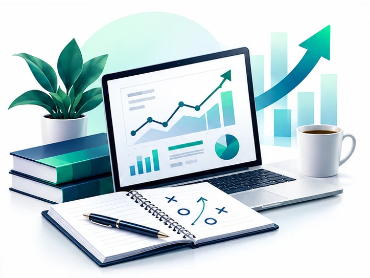 Tax planning charts with organized financial records